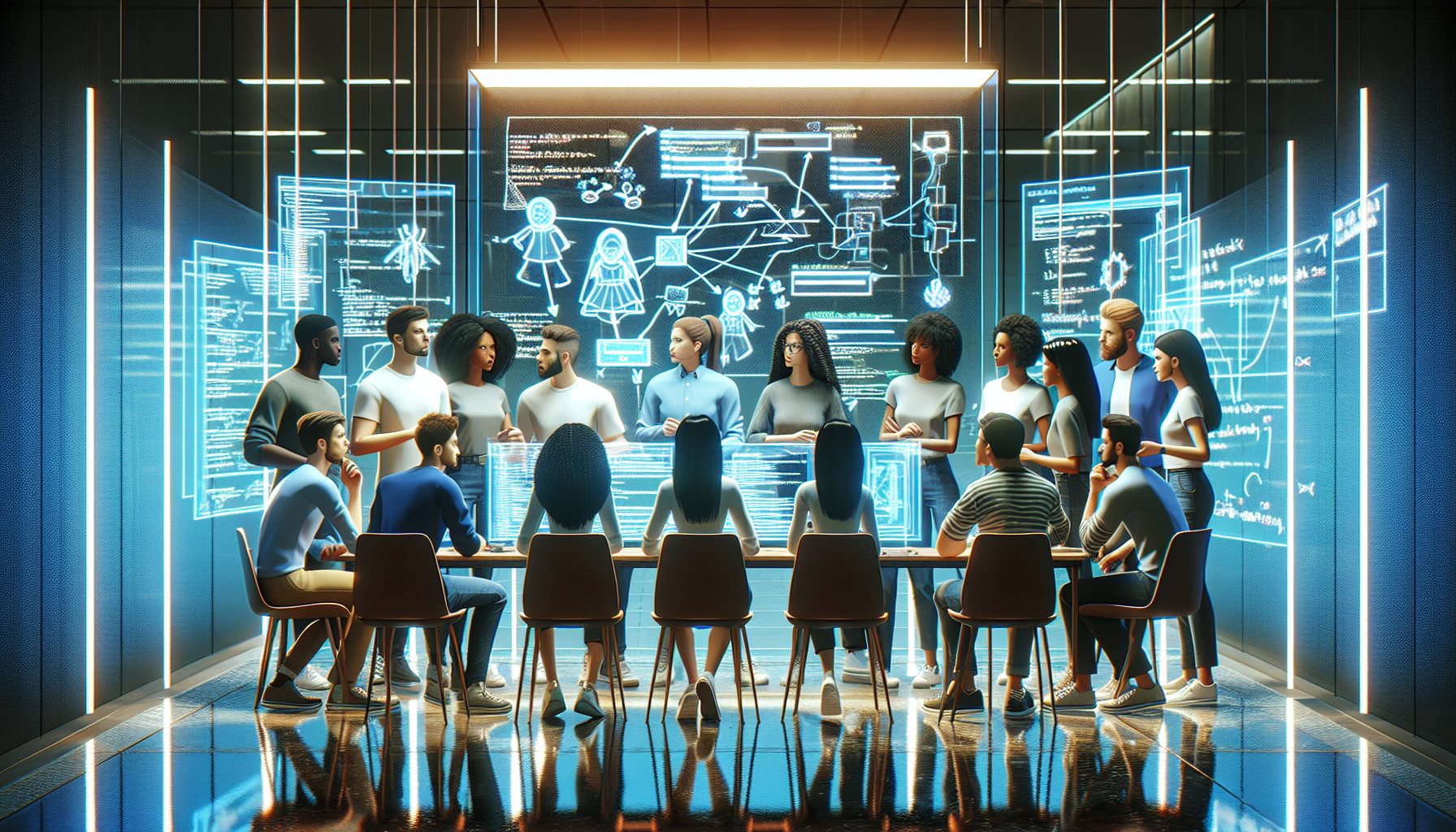 Illustration of agile team collaboration